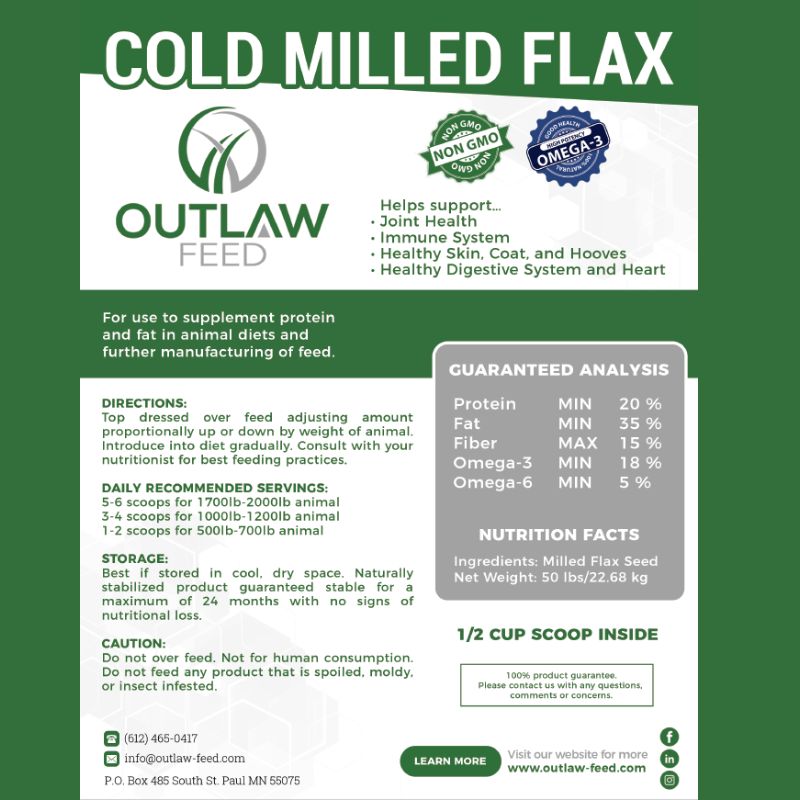 Cold milled flax