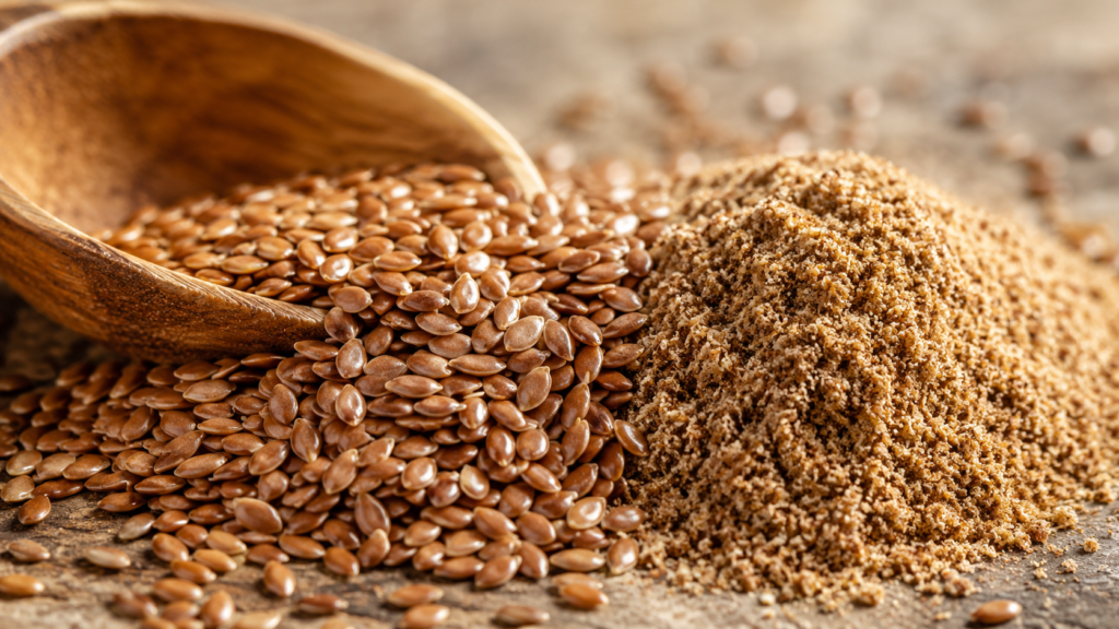 Whole flaxseed and finely milled flax powder, the ingredients behind the flax and estrogen research discussed in this article